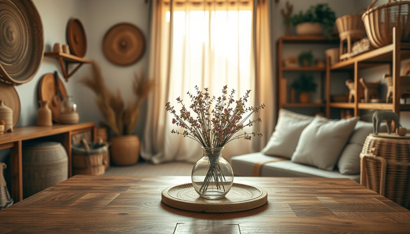 Deko aus Naturmaterialien: Holz, Rattan und Leinen harmonisch kombinieren