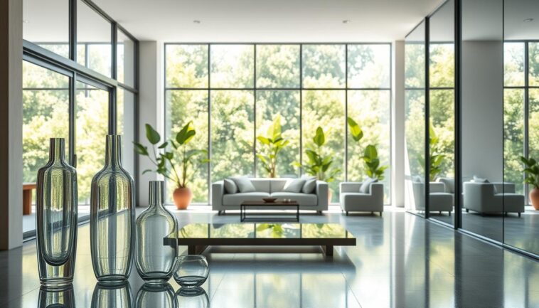 Glas und Spiegel: lichtreflektierende Elemente für ein offenes Raumgefühl