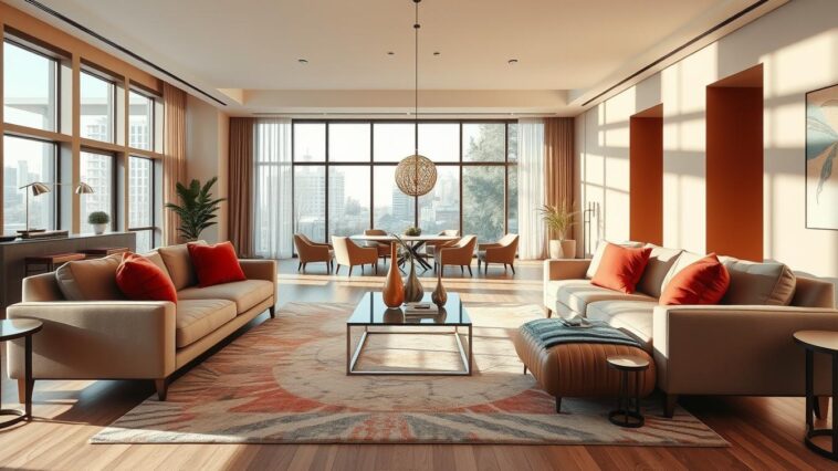 Große Räume harmonisch gestalten: stimmige Atmosphäre durch Farben und Texturen