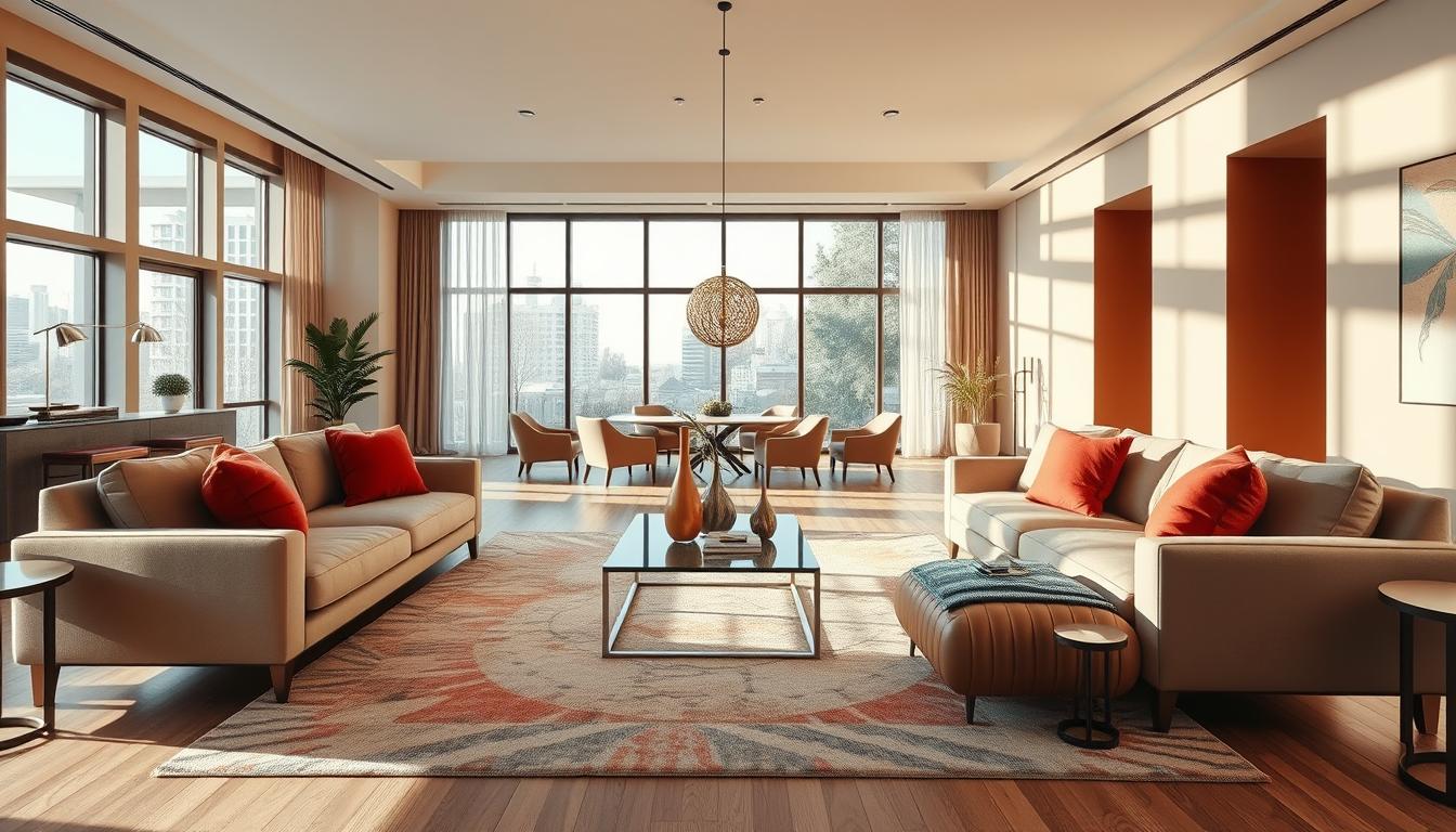 Große Räume harmonisch gestalten: stimmige Atmosphäre durch Farben und Texturen