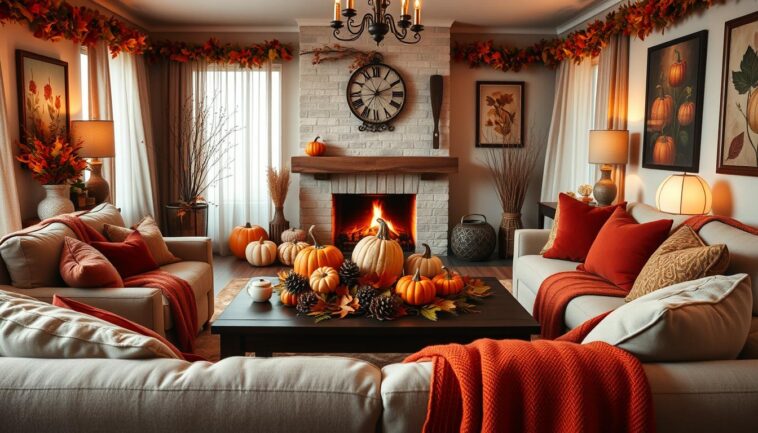 Herbstdeko im Wohnbereich: warme Farbkonzepte und sanfte Texturen