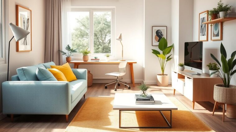 Kleine Räume einrichten: helle Farbkombinationen und funktionale Möbelideen