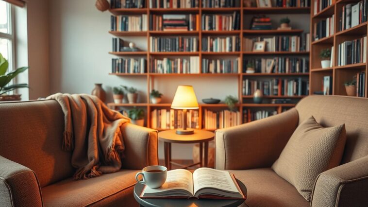 Leseecke einrichten: gemütliche Bereiche mit warmen Stoffen und Licht