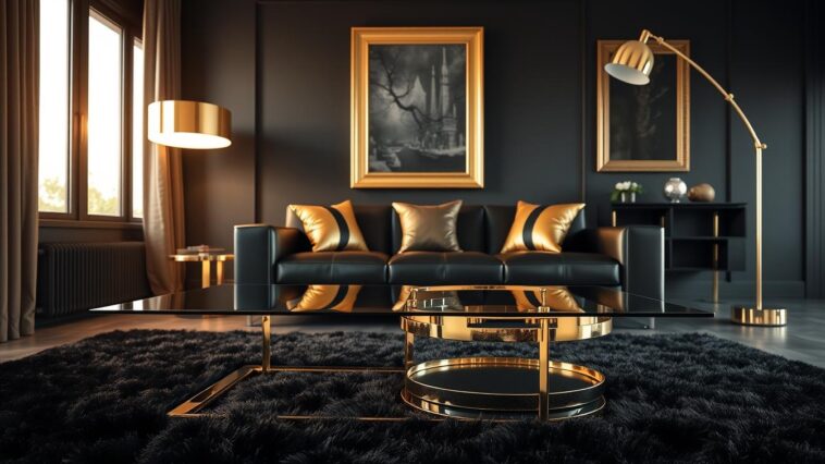 Metallakzente richtig kombinieren: Gold, Chrom und Schwarz im Wohnraum