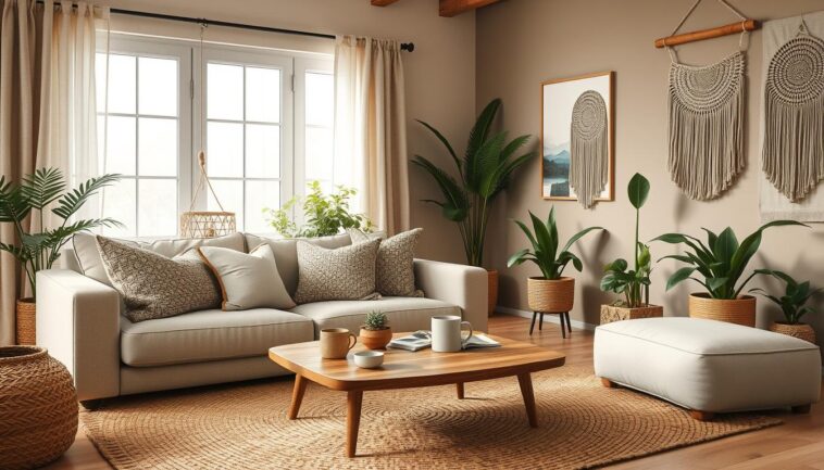 Modern Boho im Wohnbereich: entspannte Inspirationen mit natürlichen Akzenten