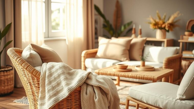 Rattan und Naturfasern: natürliche Materialien für ein warmes Wohngefühl