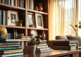 Regale dekorativ gestalten: ästhetische Kombination aus Büchern und Accessoires