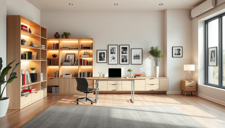 Regalsysteme für Wohnzimmer und Homeoffice: moderne Gestaltungsideen