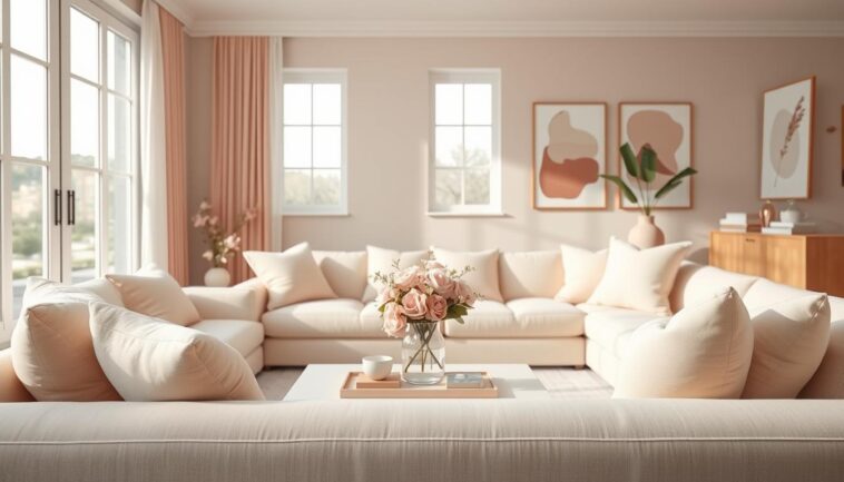 Rosé und Nude: sanfte Farbwelten für moderne und feminine Räume