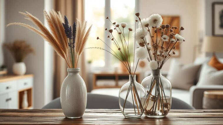 Vasen und Trockenblumen: elegante Dekoarrangements für ein harmonisches Zuhause
