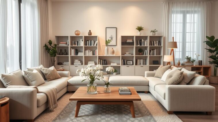 Wohnzimmer aufgeräumt gestalten: harmonische Lösungen für ein ruhiges Wohngefühl