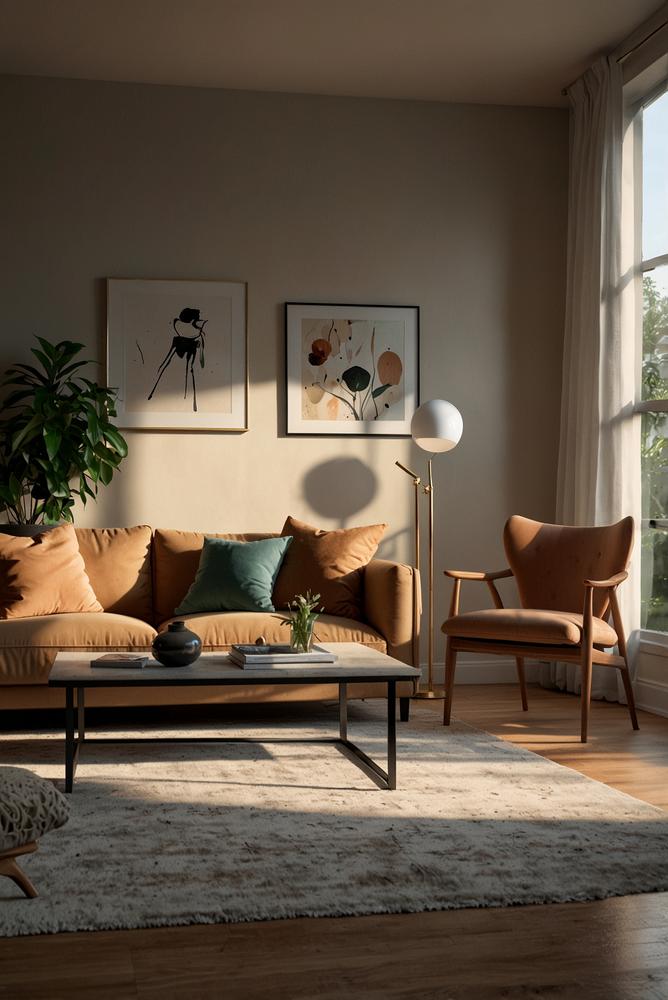 helle wohnung mit warmer akzentbeleuchtung