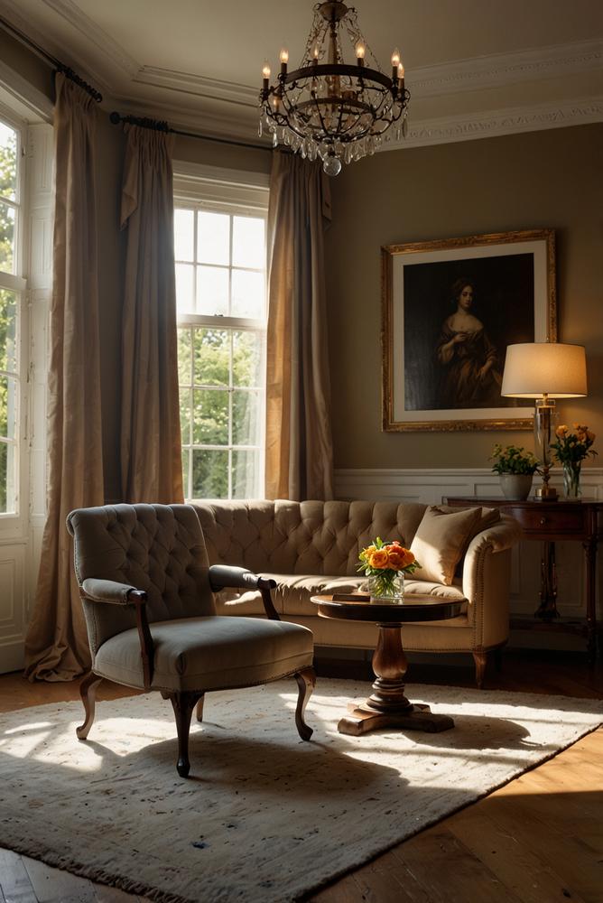 Antike Möbel mit moderner smarter Technologie im hellen Raum