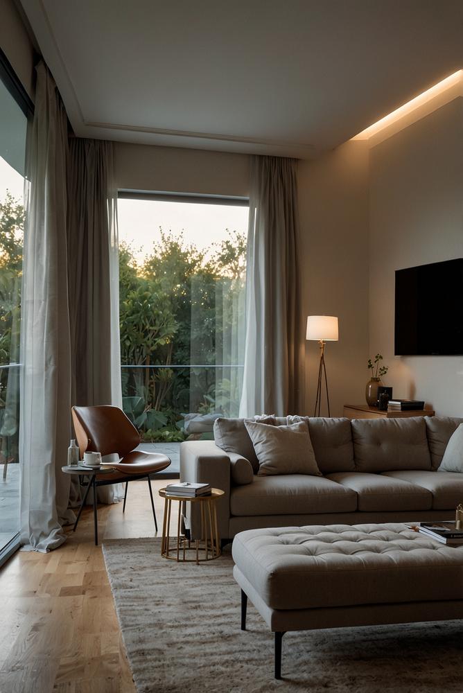 Beleuchtung am Sofarücken für gemütliche Wohnzimmerzonen