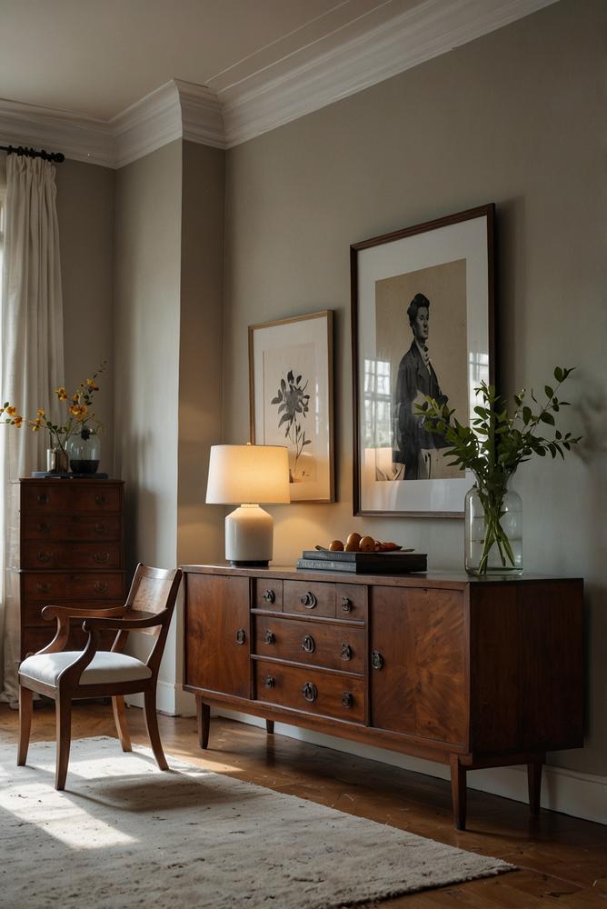 Restauriertes Erbstück im modernen, hellen Wohnraum