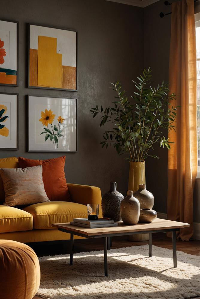 Helle wohnung mit farbigen akzenten und sonnenschein