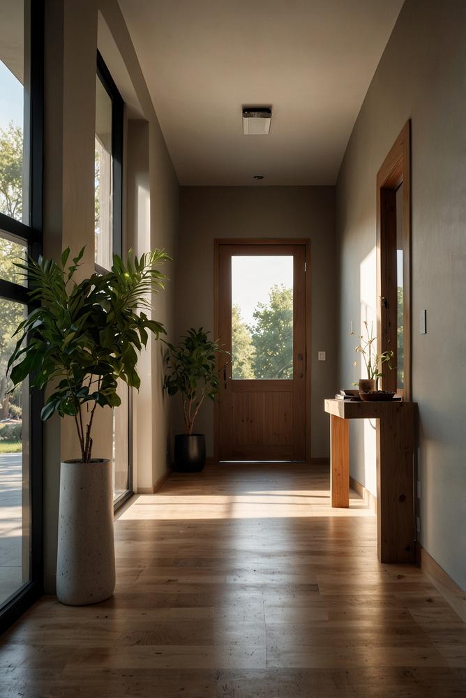 Heller Flur mit Schlüsselsystem und Ladestation