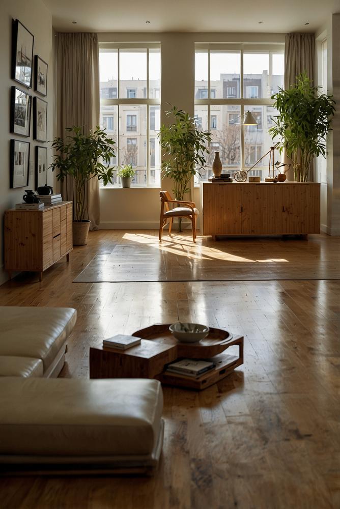 Heller kleiner Raum mit multifunktionaler Deko und Möbel