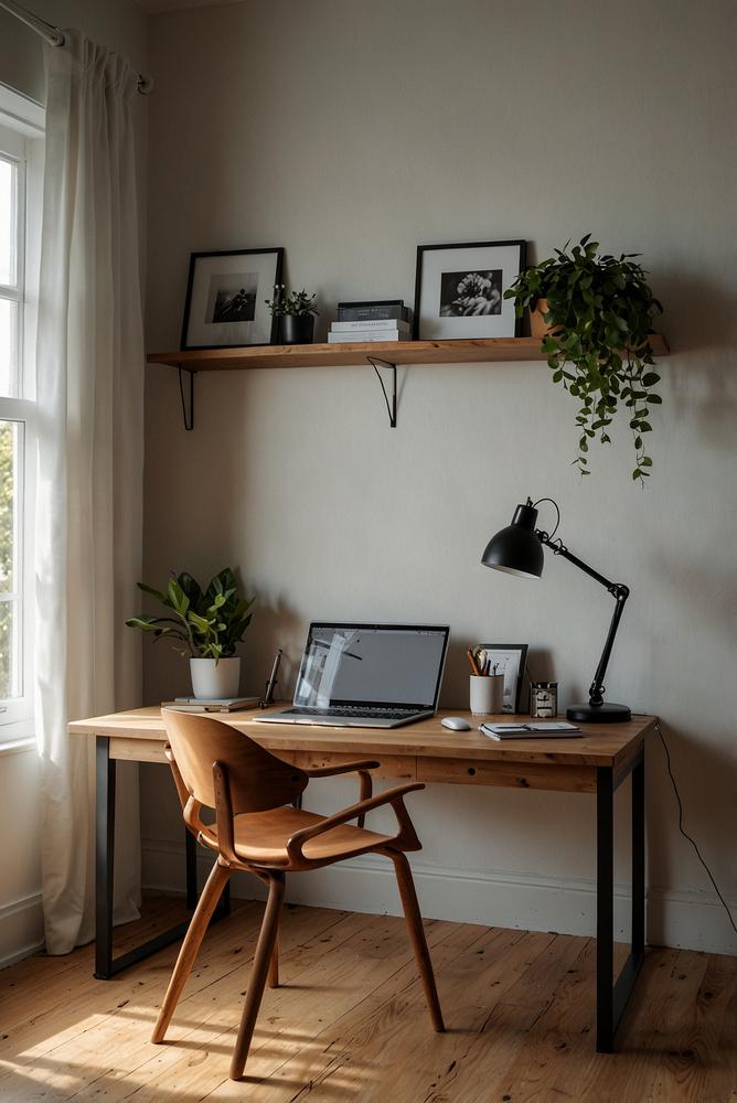 Helle Kabelmanagementbox unter modernem Homeoffice-Schreibtisch