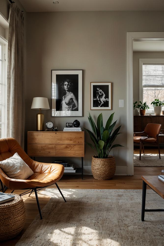 Helles Wohnzimmer mit multifunktionaler Deko und Stauraum