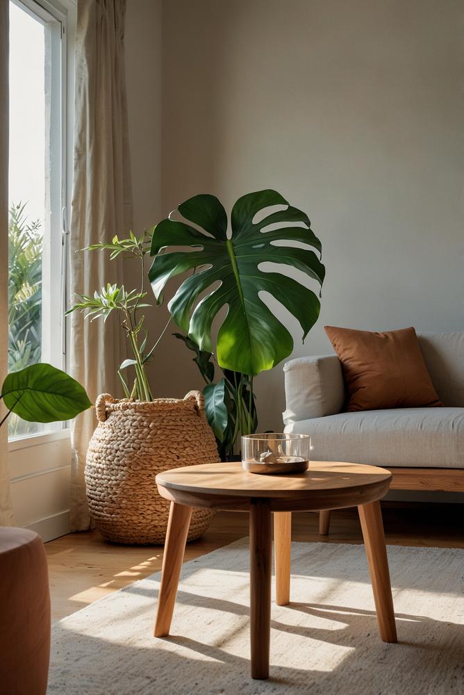 Große Zimmerpflanze als natürliche Deko in modernem Raum