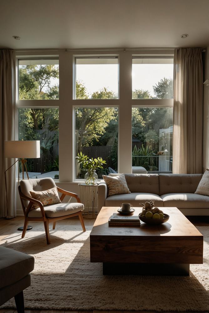 Hell und freundlich eingerichtetes Familienwohnzimmer mit praktischer Deko