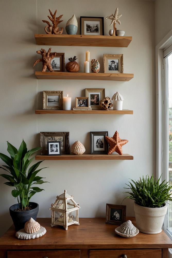 Reisesouvenir-Regal in modernem, lichtdurchflutetem Raum