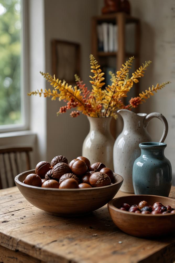 Helles Wohnzimmer mit saisonaler Second-Hand Dekoration