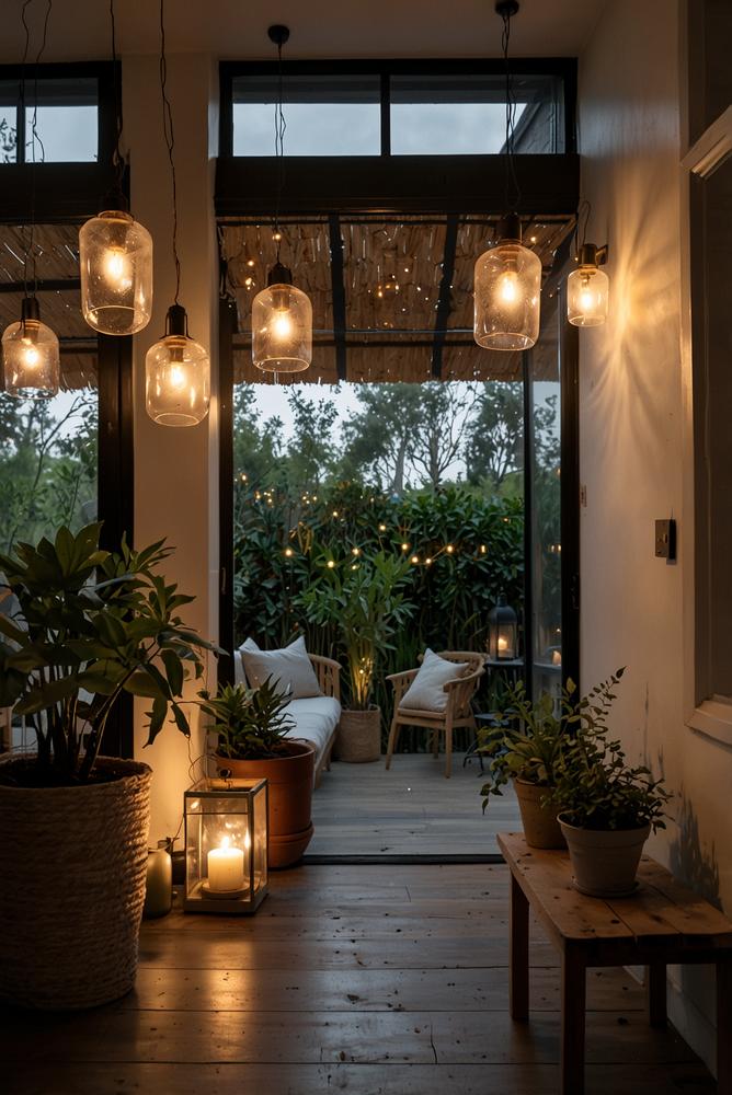 Skandi-Minimalistischer heller und einladender Balkon