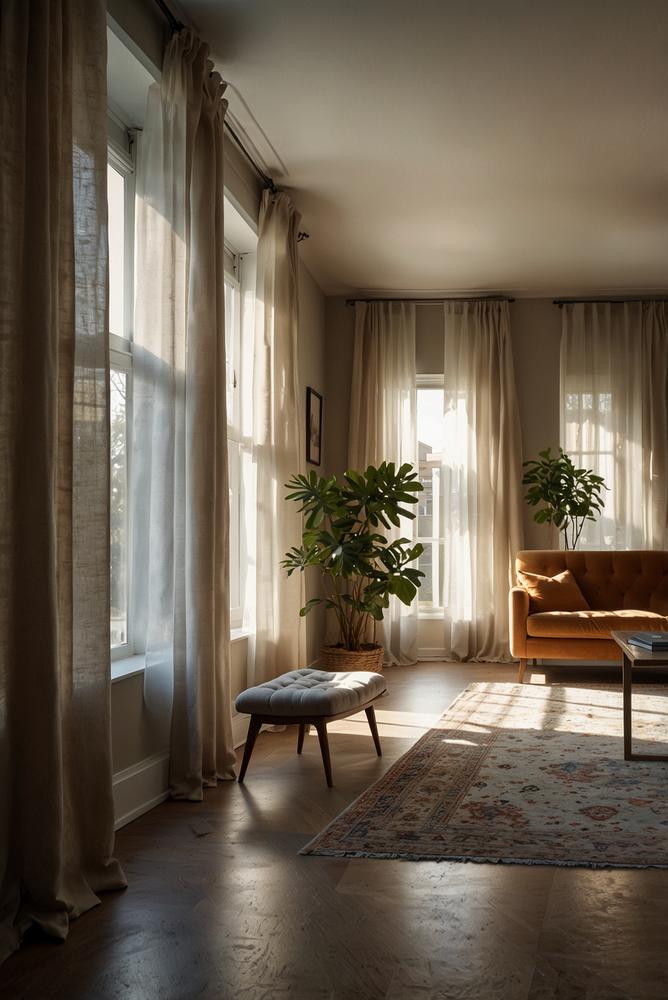 Helle wohnung mit grossen spiegeln und viel sonnenlicht