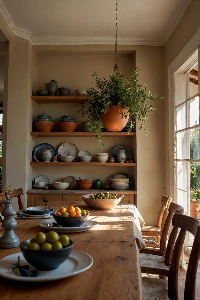 Mediterrane Tischdeko mit Oliven und Terrakotta