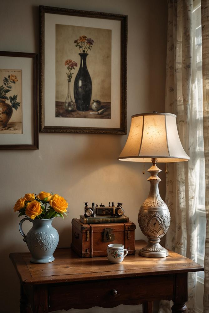 Helles Wohnzimmer mit einzigartiger Vintage-Deko und Flohmarkt-Funden