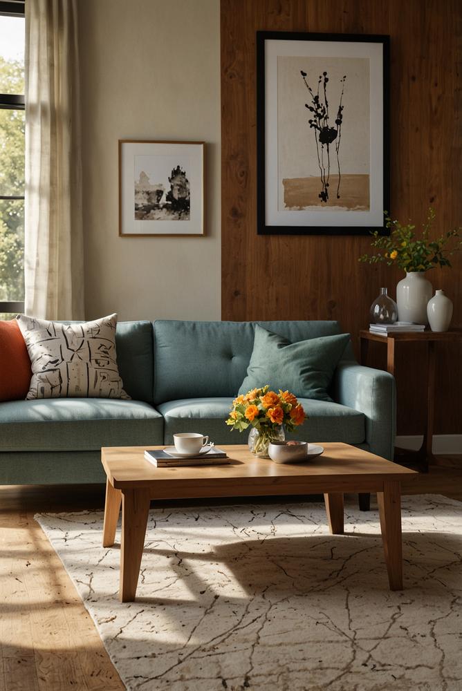 Helle, lichtdurchflutete Wohnräume mit Deko zum Wechseln