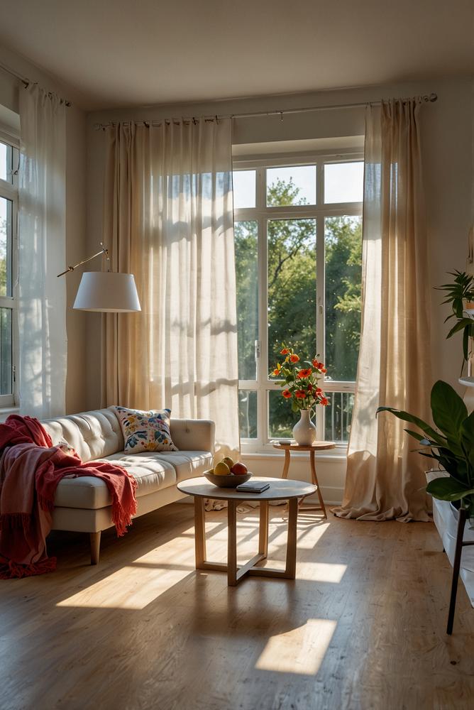 Helle, einladende Szene mit selbstgemachten Bandana-Accessoires