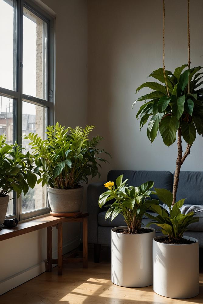 Gezielte Pflanzenbeleuchtung für Zimmerpflanzen im Wohnzimmer