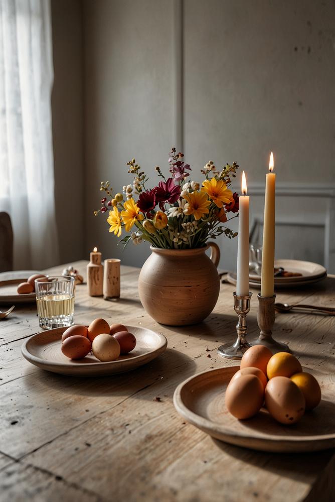 Personalisierte Ostereier als Tischdeko beim Brunch