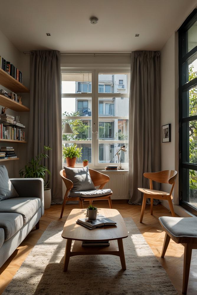 Lichtdurchflutetes Wohnzimmer mit neu arrangiertem Layout