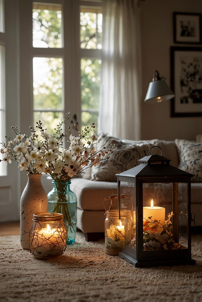 Helle DIY-Osterlaternen aus Einmachgläsern mit Frühlingsdeko