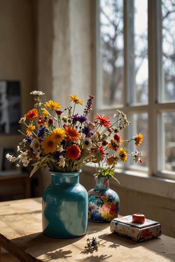 Upcycling-Vasen basteln mit Kindern im Fruehling
