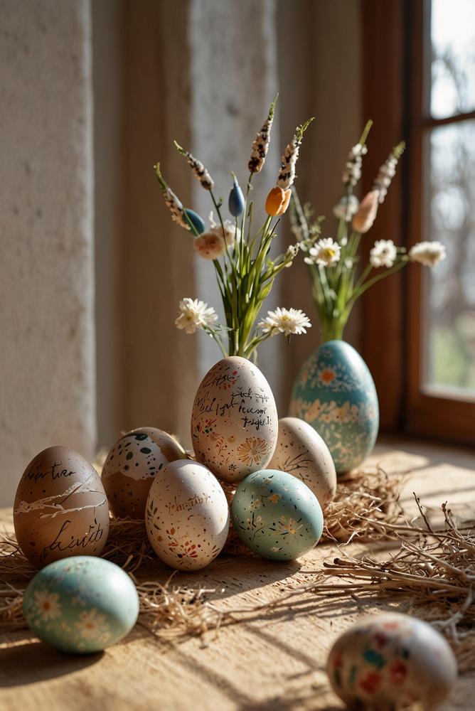 Personalisierte Oster-Geschenk-Eieranhänger aus Holz und Filz